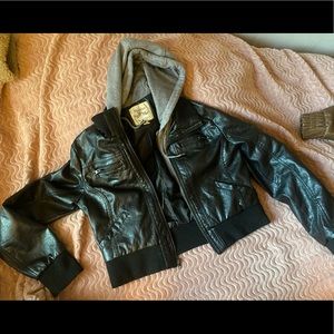 Black Leather Coat.